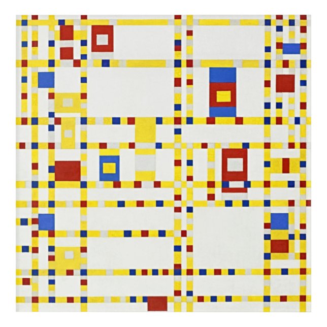 Piet Mondrian's Broadway Boogie Woogie Acrylic Print (Front)