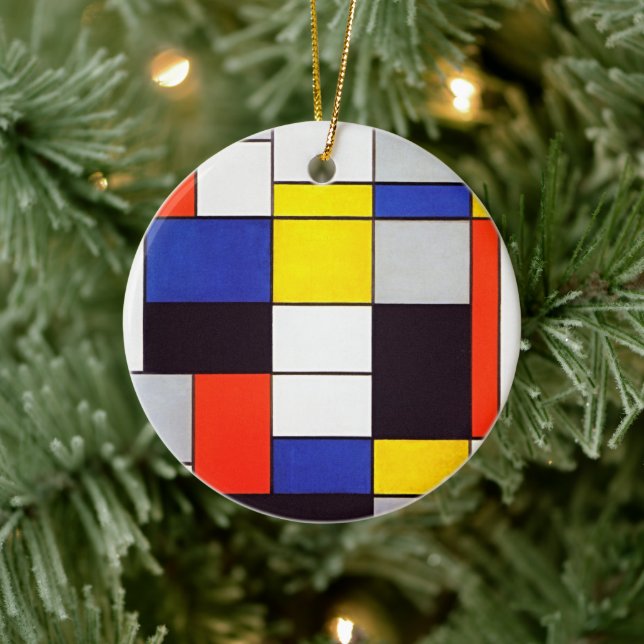 Piet Mondrian's Composition A Ceramic Ornament (Tree)