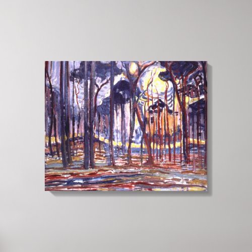 Piet Mondrians famous painting Forest Canvas Print