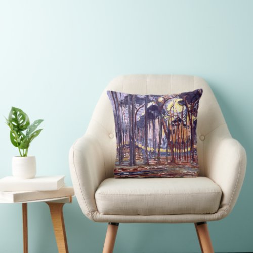 Piet Mondrians famous painting Forest Throw Pillow