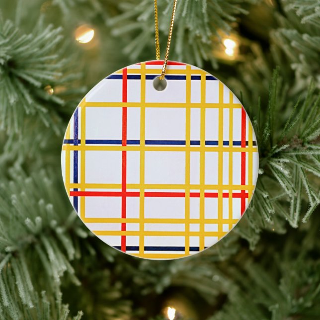 Piet Mondrian's New York City I Ceramic Ornament (Tree)
