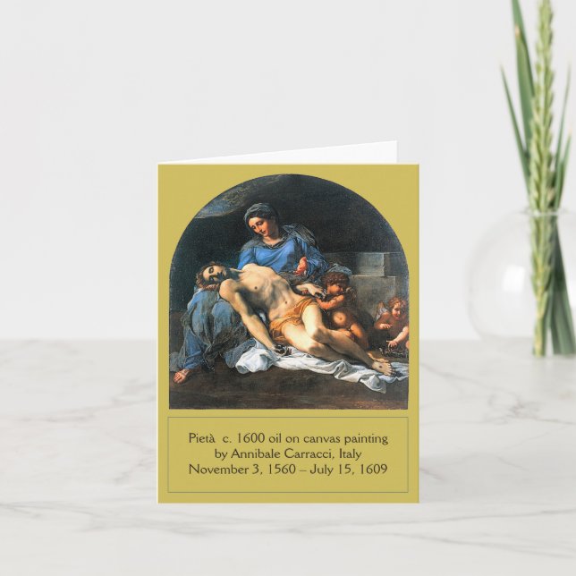 Pietà c. 1600 by Annibale Carracci, Italy  Holiday Card (Front)