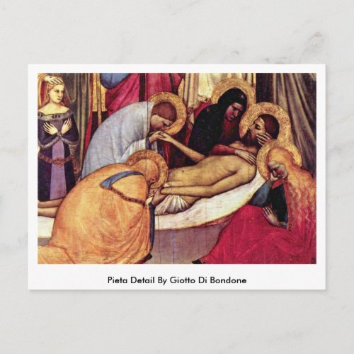 Pieta Detail By Giotto Di Bondone Postcard