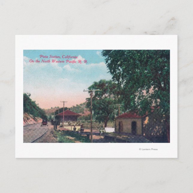 Pieta Northwestern Pacific RR Station Postcard (Front)