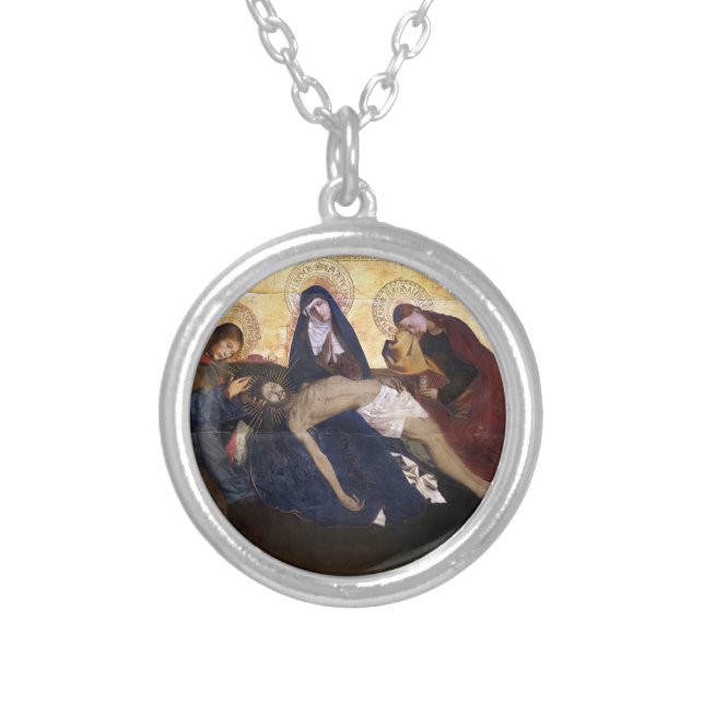 Pietà of Villeneuve-lès-Avignon Silver Plated Neck Silver Plated Necklace (Front)