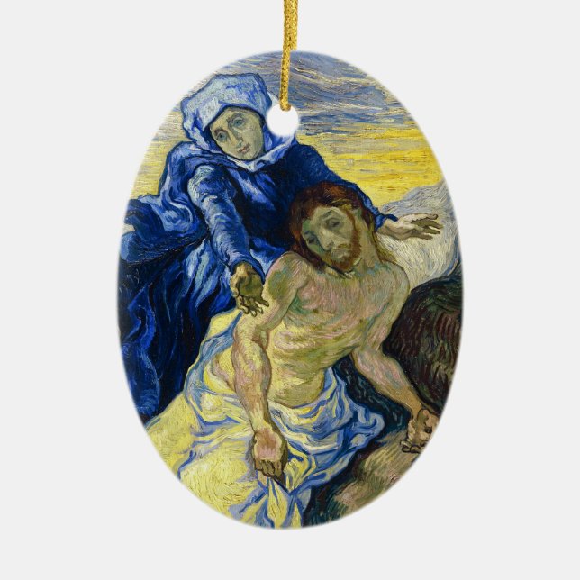 Pieta Vincent van Gogh fine art painting Ceramic Ornament (Front)