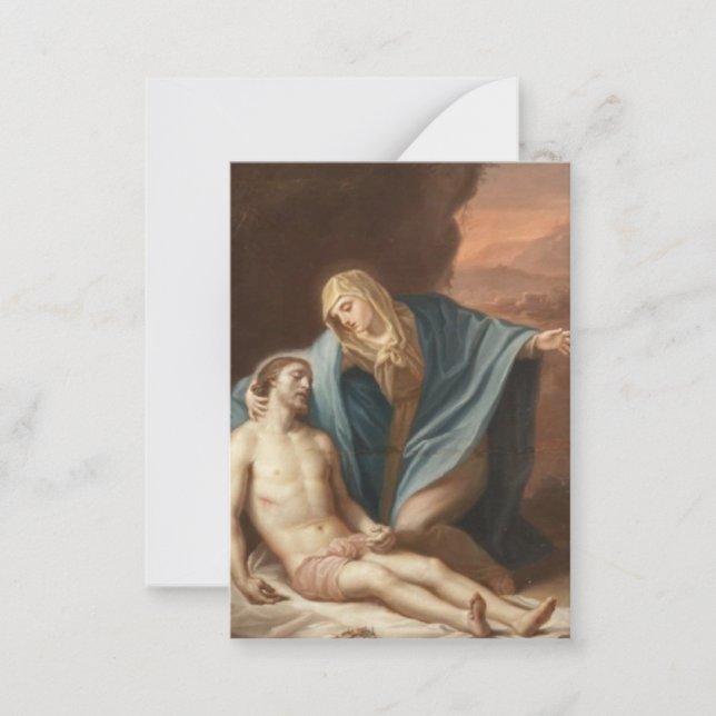 Pieta Virgin Mary Jesus Prayer Happy Death Note Card (Front)