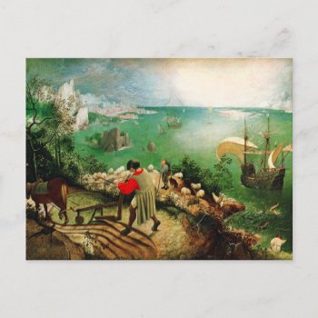 Pieter Bruegel Landscape With The Fall Of Icarus Postcard by VintageSpot at Zazzle