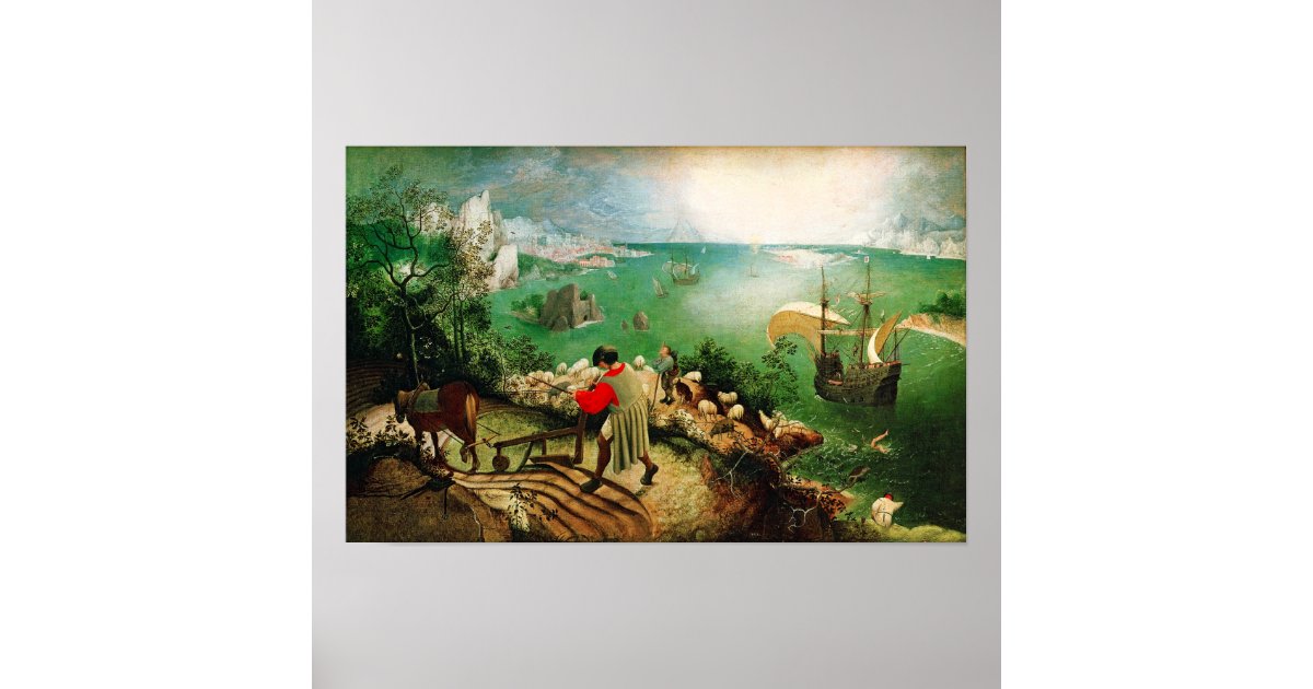 Pieter Bruegel Landscape with the Fall of Icarus Poster | Zazzle