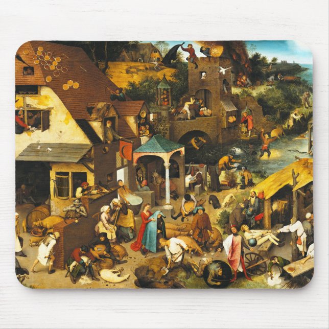 Pieter Bruegel Netherlandish Proverbs Mouse Pad (Front)