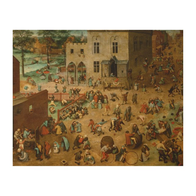 Pieter Bruegel the Elder - Children’s Games Wood Wall Art (Front)
