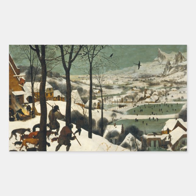 Pieter Bruegel the Elder - Hunters in the Snow Rectangular Sticker (Front)