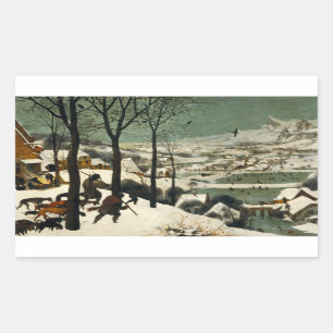 Pieter Bruegel the Elder - Hunters in the Snow Rectangular Sticker