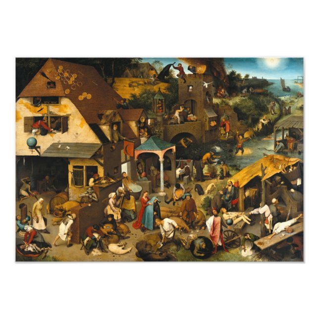 Pieter Bruegel the Elder - Netherlandish Proverbs Photo Print (Front)