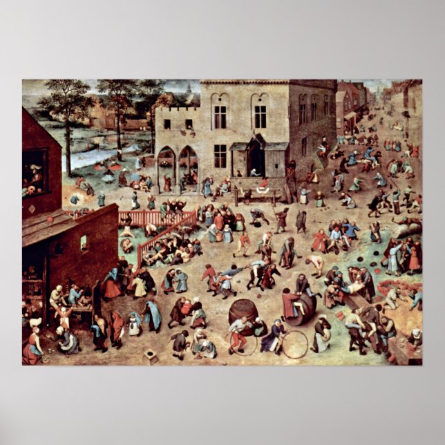 Pieter Bruegel the Elder - The childrens games Poster (Front)