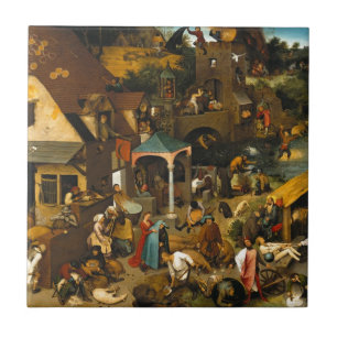 Pieter Bruegel the Elder - The Dutch Proverbs Ceramic Tile