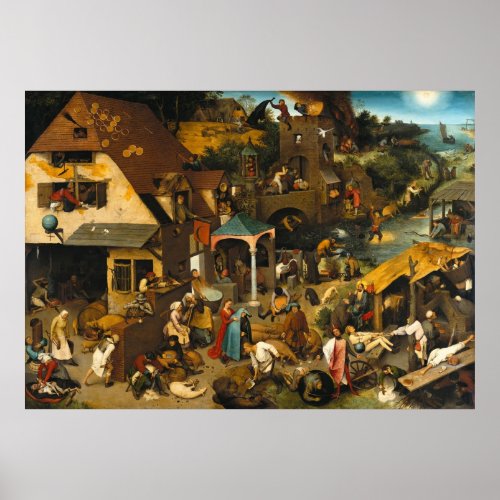 Pieter Bruegel the Elder _ The Dutch Proverbs Poster