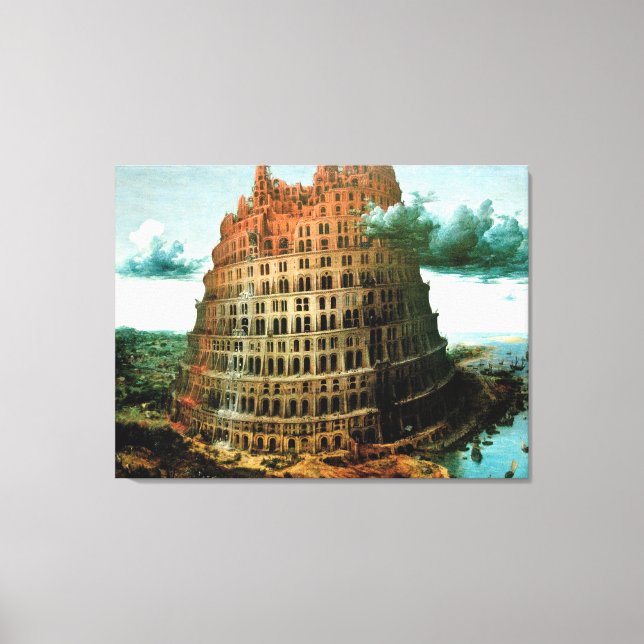 Pieter Bruegel's The "Little" Tower of Babel Canvas Print (Front)