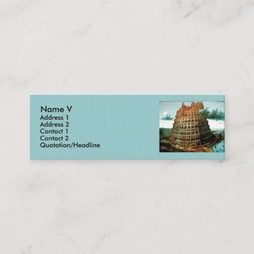 Customizable Pieter Bruegel's The "Little" Tower of Babel Business Card Template
