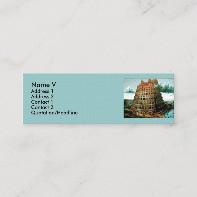 Pieter Bruegel's The "Little" Tower of Babel Mini Business Card (Front)