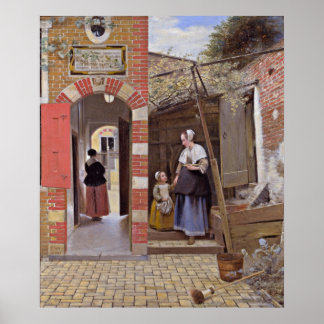 Pieter de Hooch - Courtyard of a House in Delft Poster