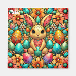 PIETER ~ Easter Bunny and Eggs ~ Magnet