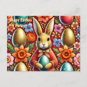 PIETER ~ HAPPY EASTER BUNNY GREETING ~  HOLIDAY POSTCARD