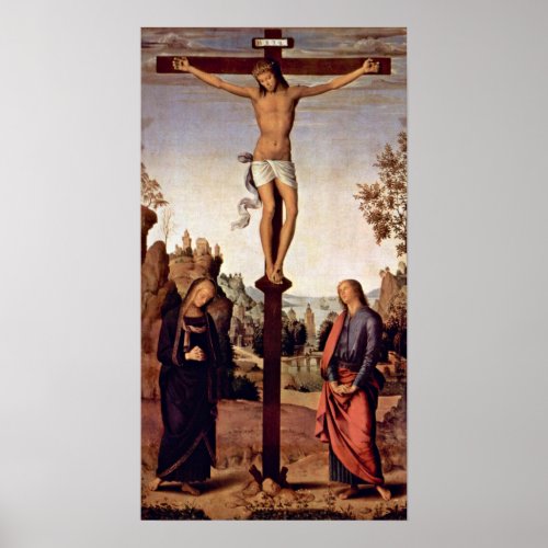 Pietro Perugino _ Crucifixion with Mary Poster
