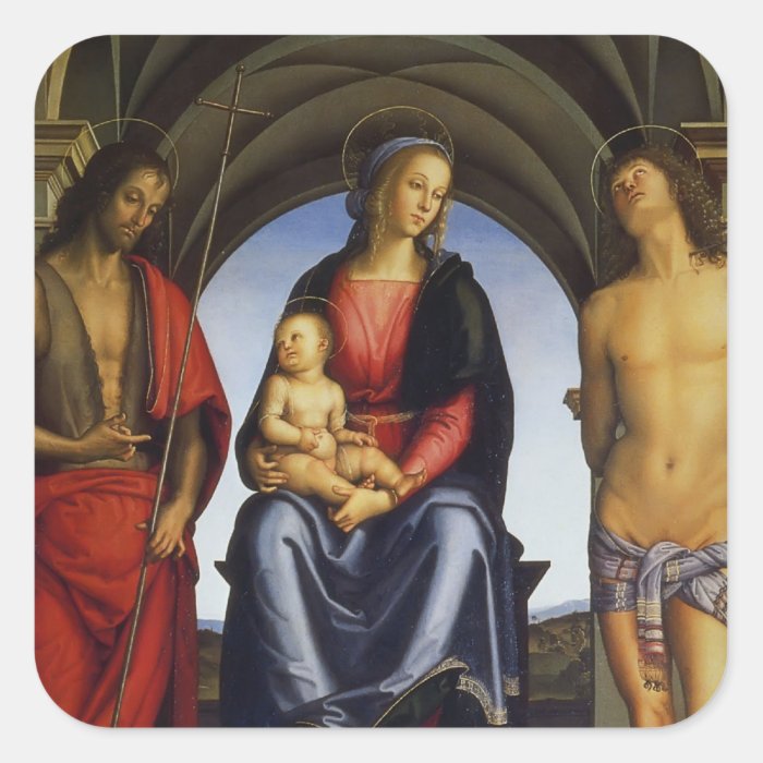 Pietro Perugino  Madonna and Child with Saints Square Stickers