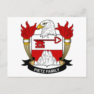 Pietz Coat of Arms / Family Crest Postcard