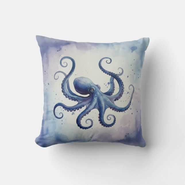 Pieuvre Throw Pillow (Front)