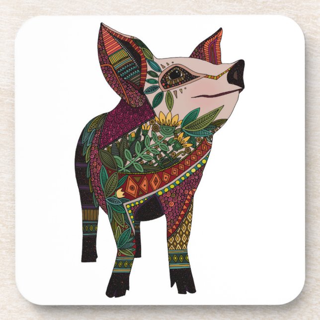 pig 1 beverage coaster (Front)