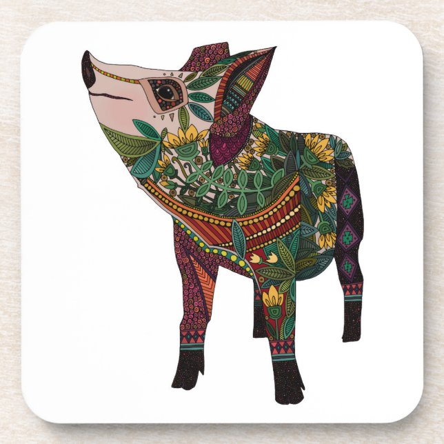 pig 2 beverage coaster (Front)