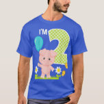 Pig 2nd Birthday Girl 2 Year Old Birthday Cute Pig T-Shirt<br><div class="desc">Pig 2nd Birthday Girl 2 Year Old Birthday Cute Piglet Bday 4356  .</div>