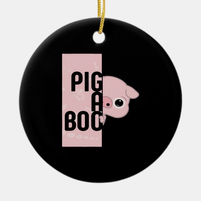 Pig A Boo Ceramic Ornament (Front)