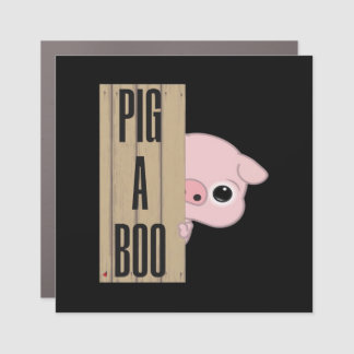 Pig A Boo Fence Car Magnet