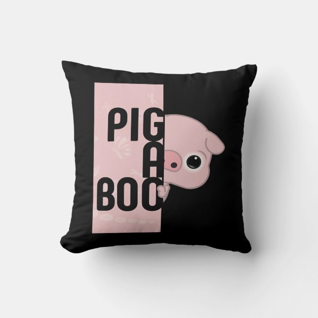 Pig A Boo Throw Pillow (Front)