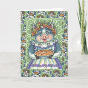 PIG & ACORN PIE, THANKSGIVING MADE WITH LOVE HOLIDAY CARD