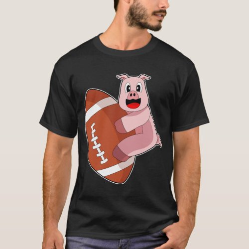 Pig American Football T_Shirt