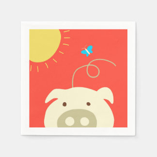 Pig and Butterfly Napkins