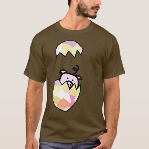 Pig and Funny Easter Eggs T_Shirt