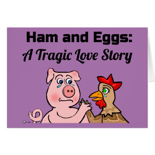 Pig and Hen A Cartoon Vegan Tragedy Cards (Front Horizontal)