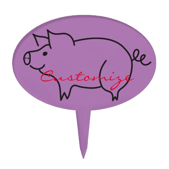 Pig Animal Thunder_Cove Cake Topper (Front)