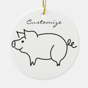 Pig Animal Thunder_Cove Ceramic Ornament