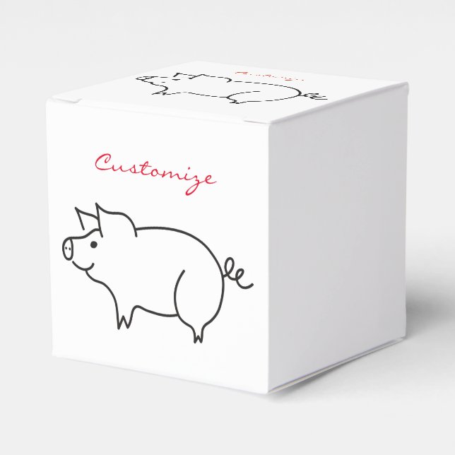 Pig Animal Thunder_Cove Favor Boxes (Front Side)