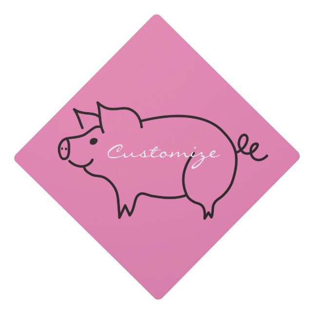 Pig Animal Thunder_Cove Graduation Cap Topper (Front)