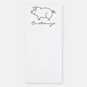 Pig Animal Thunder_Cove Magnetic Notepad