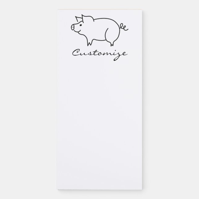 Pig Animal Thunder_Cove Magnetic Notepad (Front)