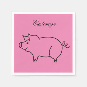 Pig Animal Thunder_Cove Napkins
