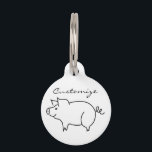 Pig Animal Thunder_Cove Pet ID Tag<br><div class="desc">outline of a pig ,  customize with your own greeting,  name,  message,  etc</div>